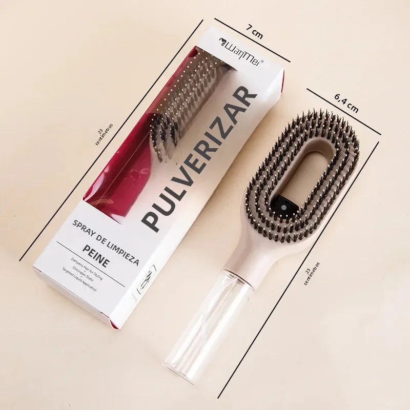 VELYN™ 2in1 Ontklittende Spray Haarborstel – Anti-Statisch met Water- & Olieverstuiver
