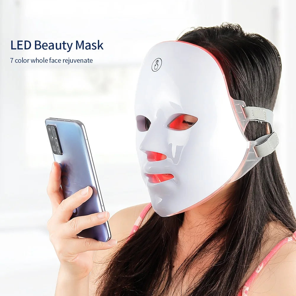 VELYN™ 7-Kleuren LED Gezichtsmasker – Draadloze Lichttherapie voor Huidherstel